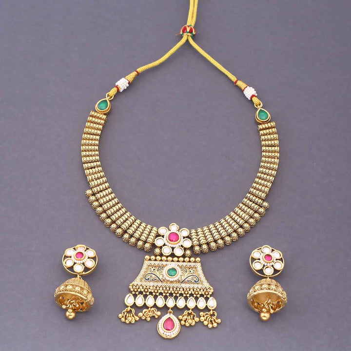 Multicolor Drisha Hasli Antique Rajwadi Set