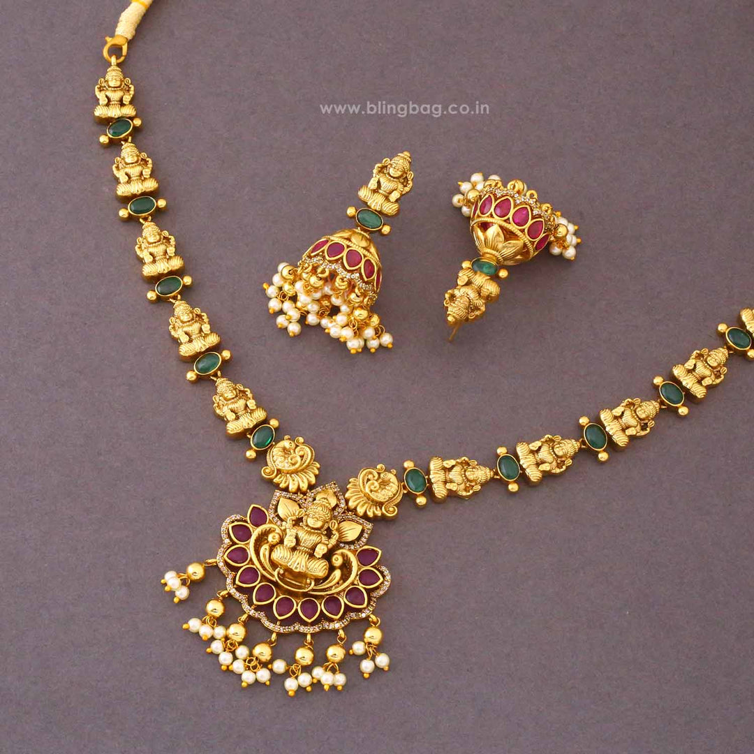 Multicolor Durgaita Temple Jewellery Set- New Arrival
