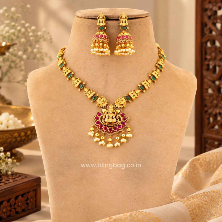 Multicolor Durgaita Temple Jewellery Set- New Arrival