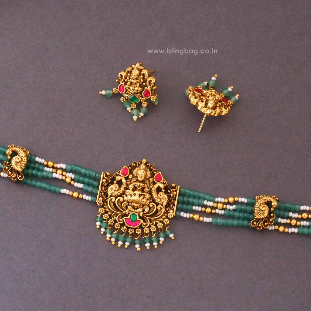 Multicolor Durgashi Temple Jewellery Set- New Arrival