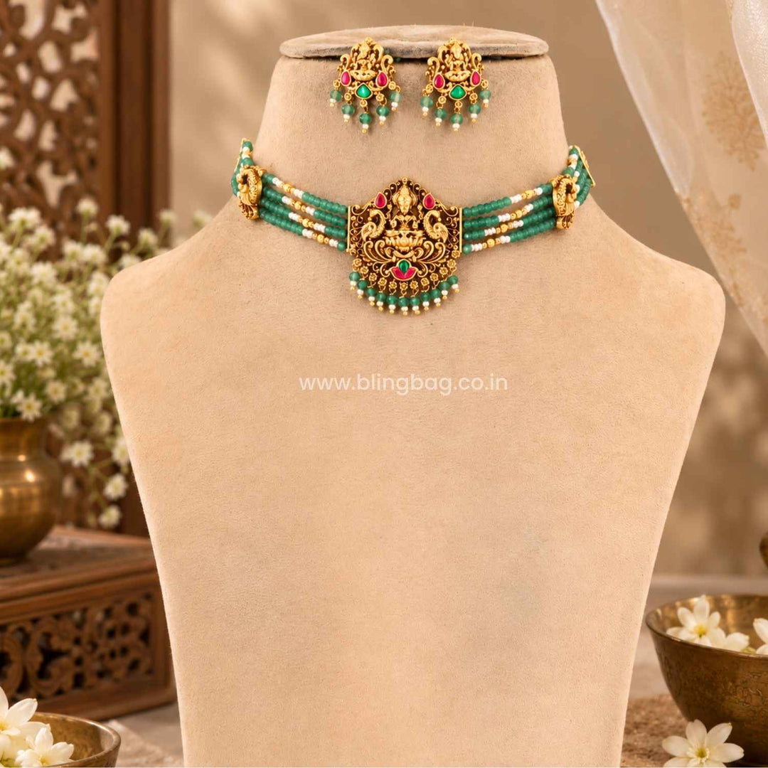 Multicolor Durgashi Temple Jewellery Set- New Arrival