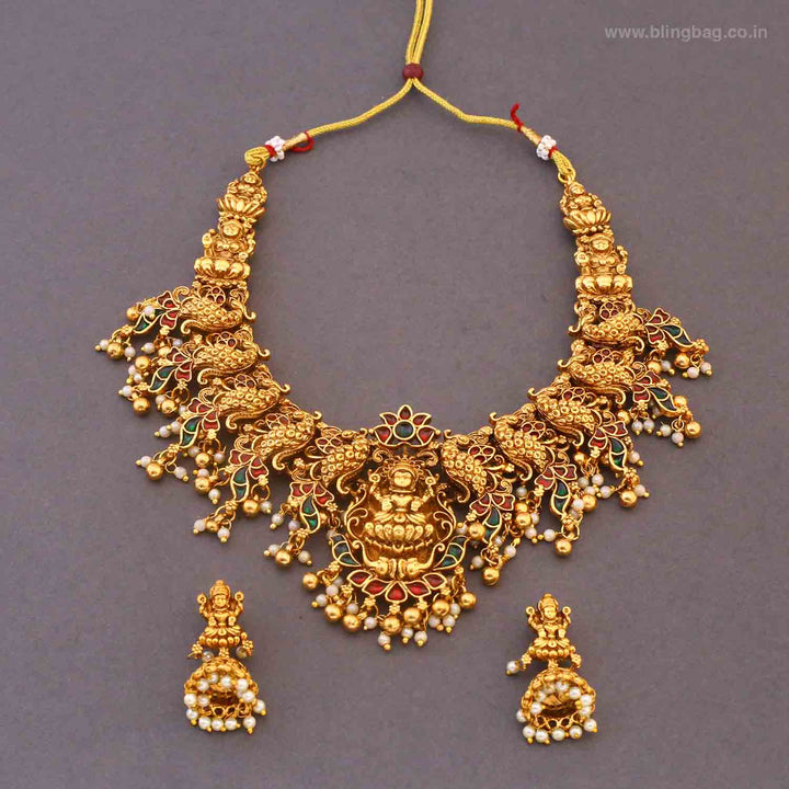 Multicolor Durgashree Bridal Temple Jewellery Set - New Arrival