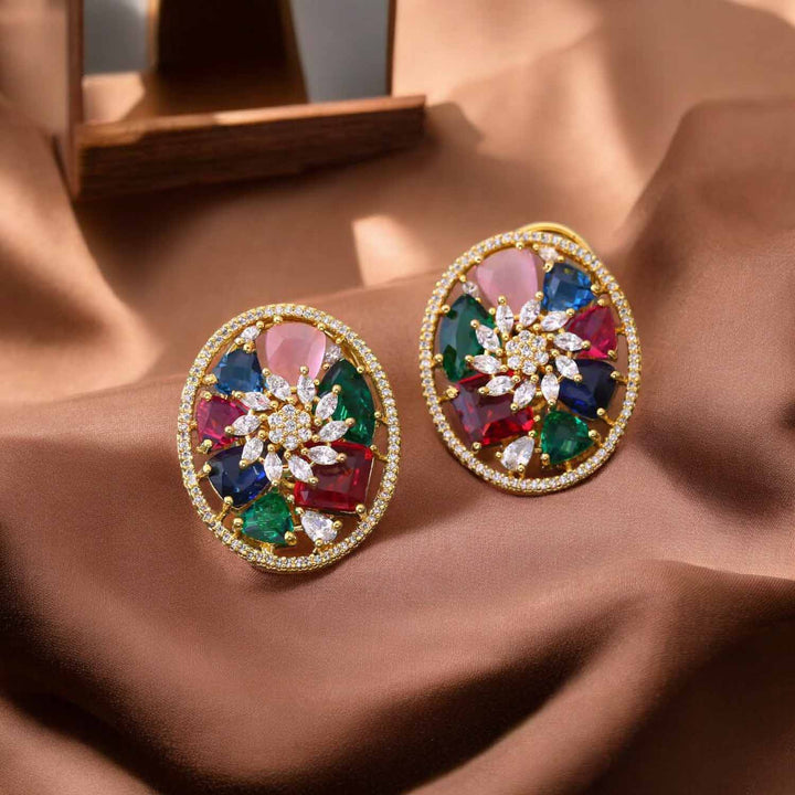 Multicolor Eddies Zirconia Studs