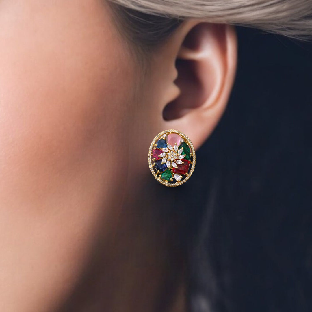 Multicolor Eddies Zirconia Studs