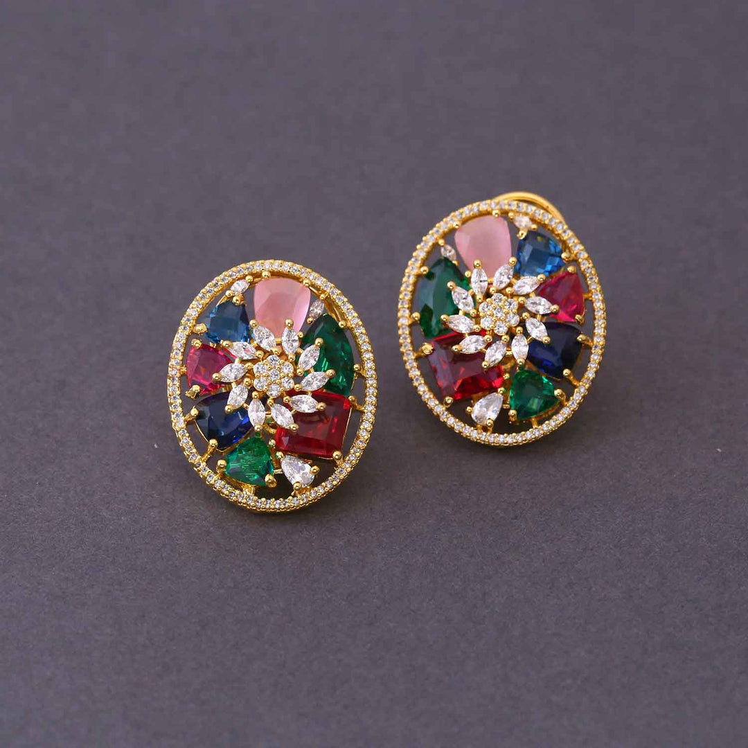 Multicolor Eddies Zirconia Studs