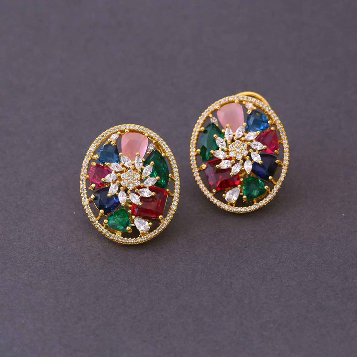 Multicolor Eddies Zirconia Studs