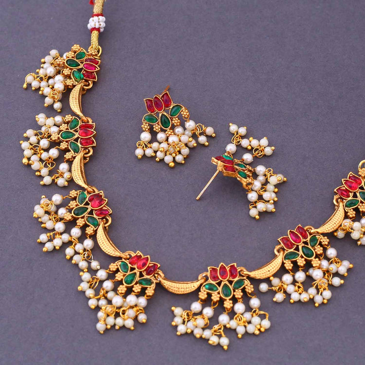 Multicolor Ekroop Antique Jewellery Set - New Arrival