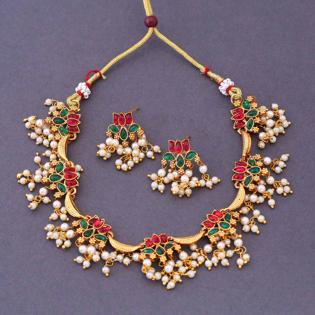 Multicolor Ekroop Antique Jewellery Set - New Arrival