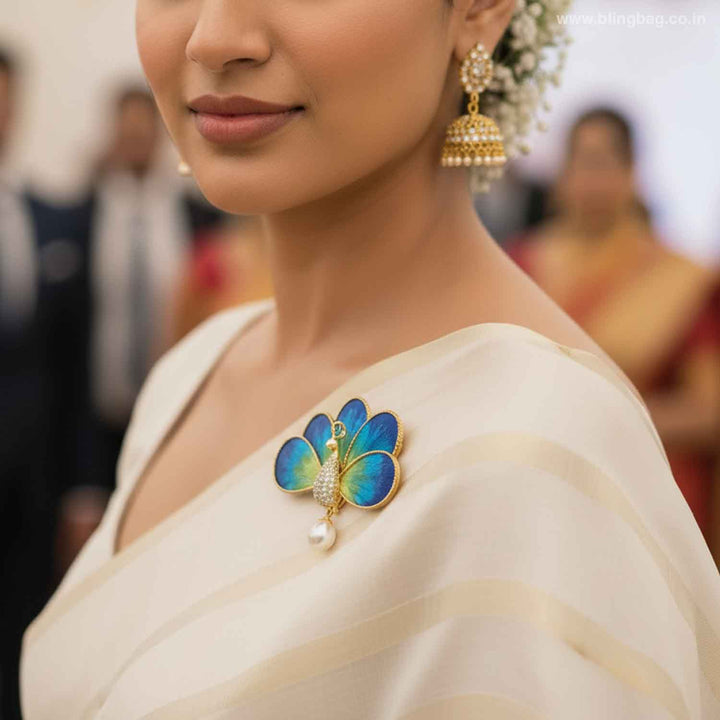 Multicolor Elegant Peacock Brooch