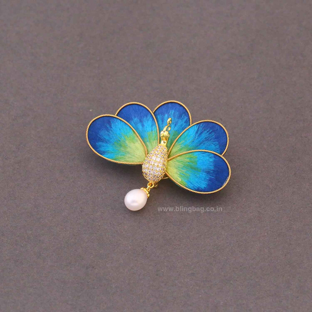 Multicolor Elegant Peacock Brooch