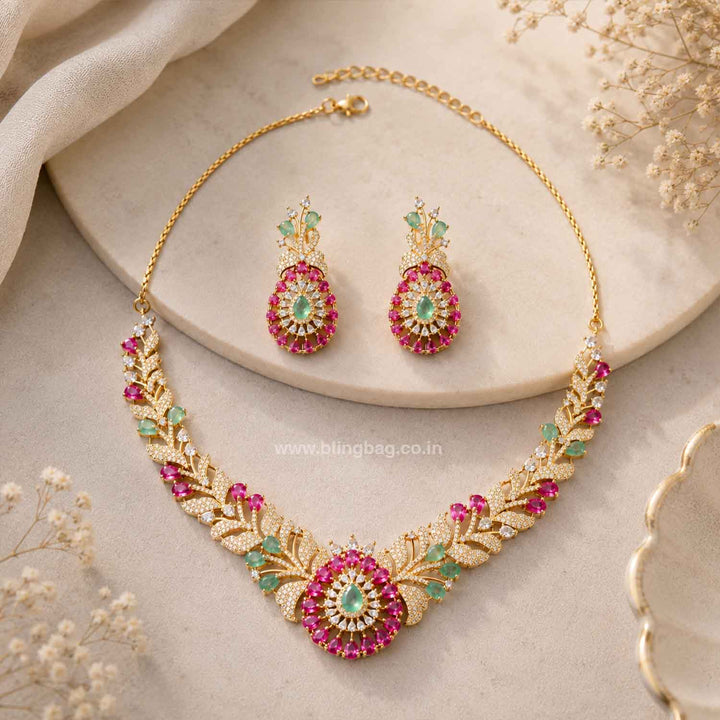 Multicolor Elisaia Zirconia Jewellery Set- New Arrivals