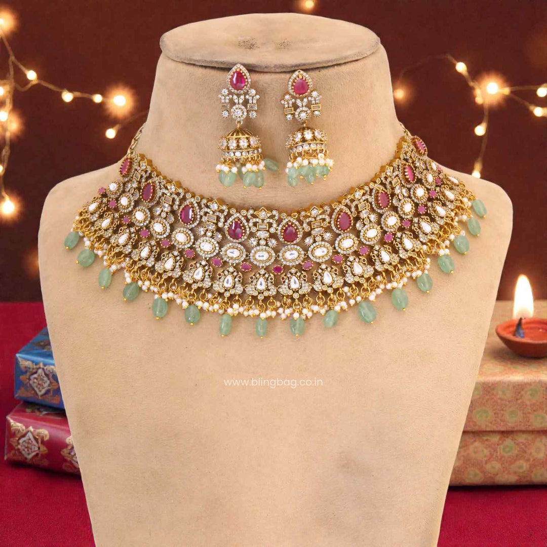 Multicolor Ellaa Victorian Jewellery Set