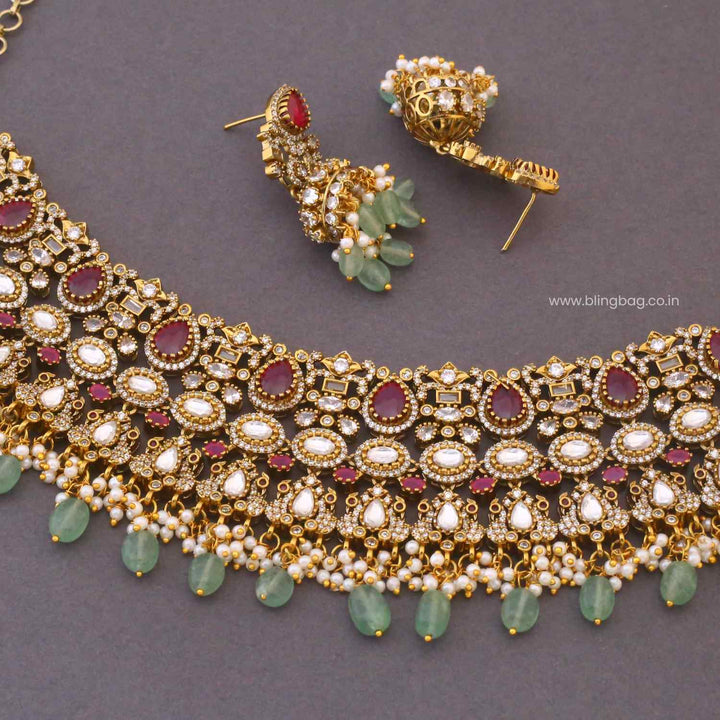 Multicolor Ellaa Victorian Jewellery Set
