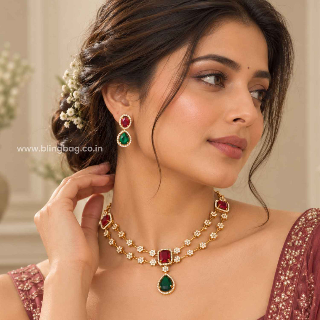 Multicolor Ember Victorian Jewellery Set - New Arrival