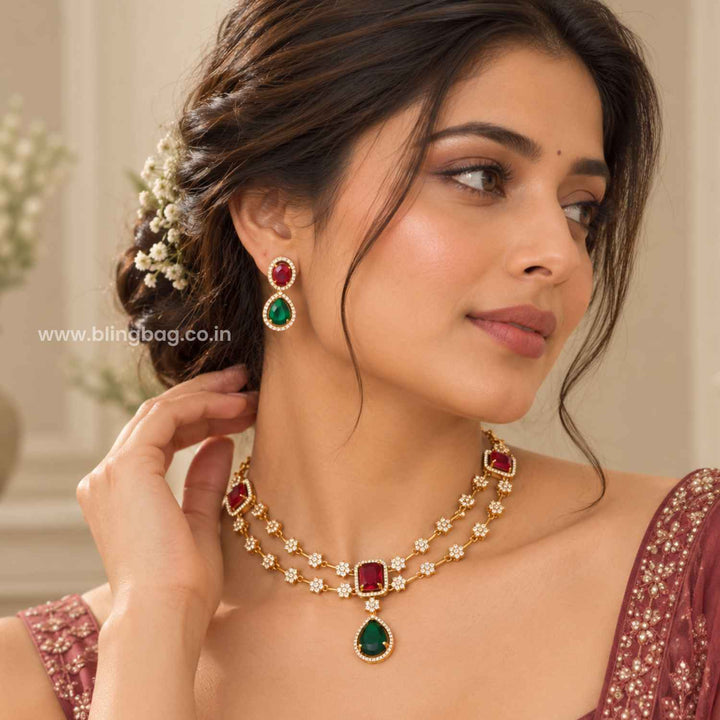 Multicolor Ember Victorian Jewellery Set - New Arrival