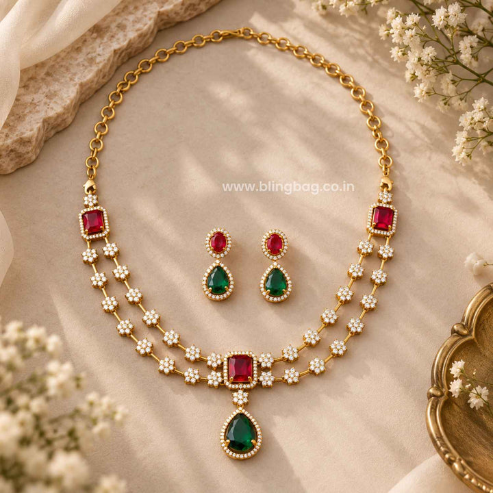 Multicolor Ember Victorian Jewellery Set - New Arrival