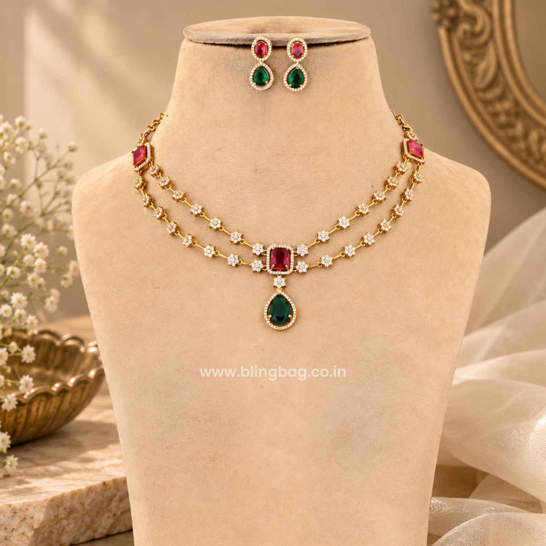Multicolor Ember Victorian Jewellery Set - New Arrival