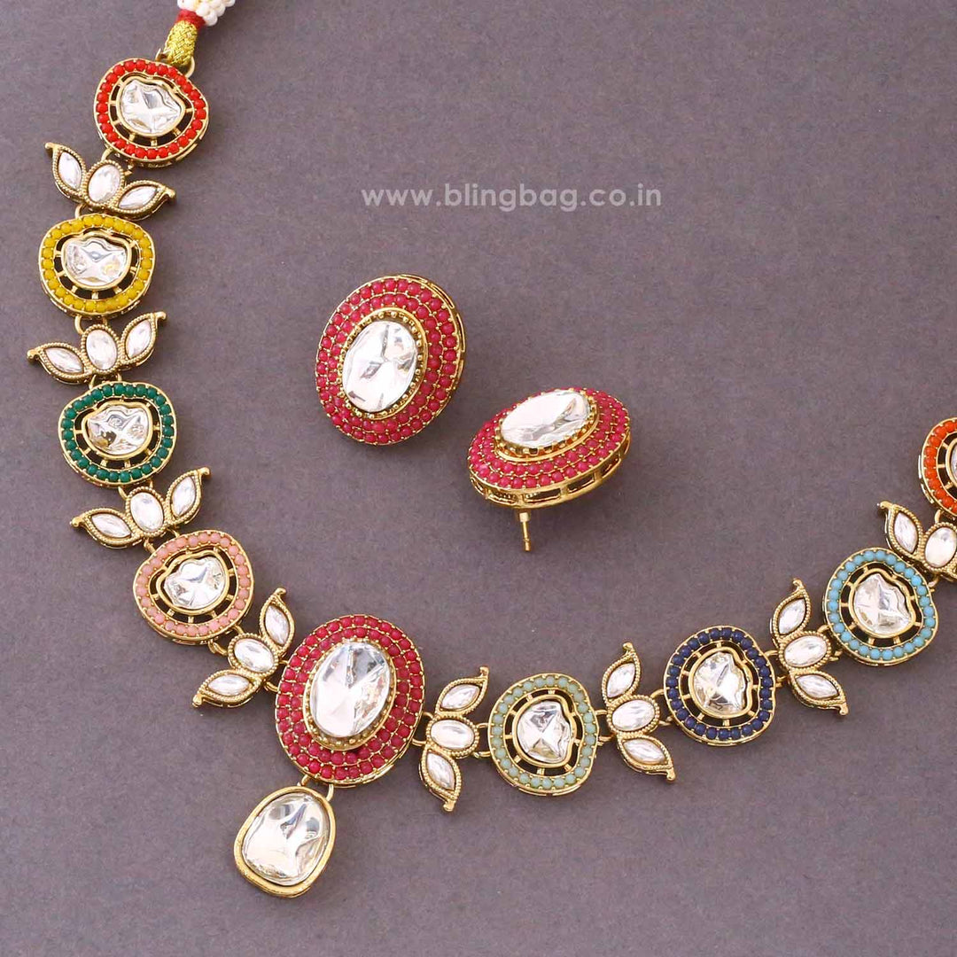Multicolor Emilyia Kundan Jewellery Set- New Arrivals