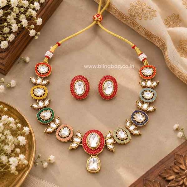 Multicolor Emilyia Kundan Jewellery Set- New Arrivals