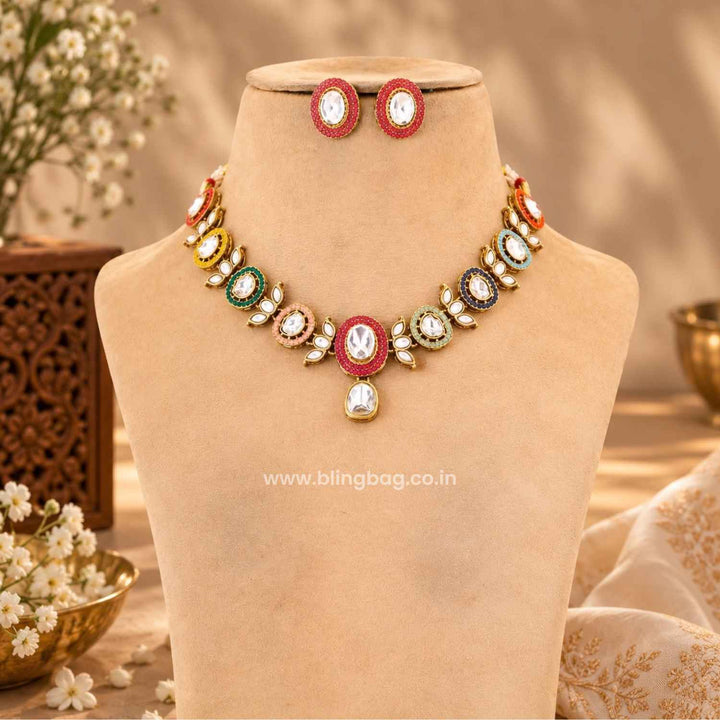 Multicolor Emilyia Kundan Jewellery Set- New Arrivals