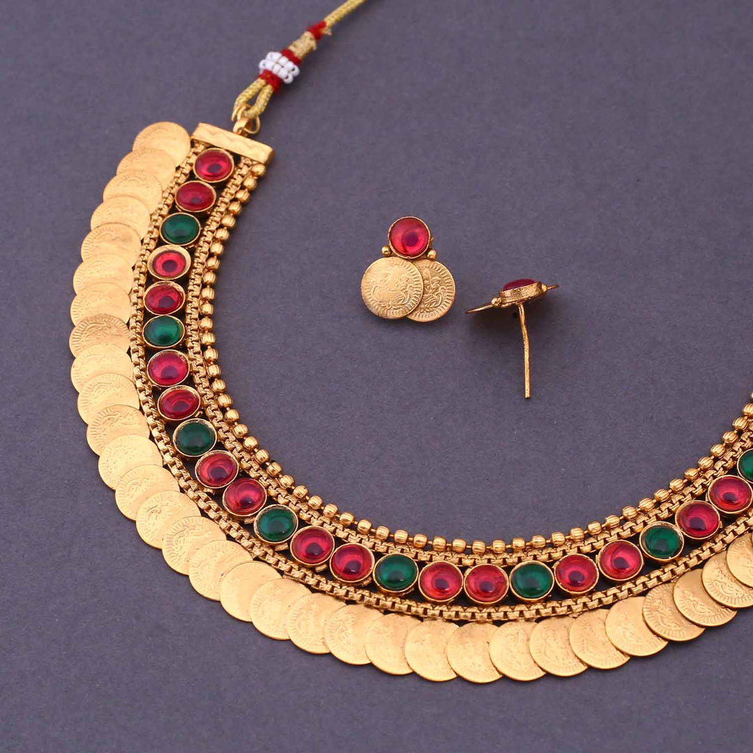 Multicolor Erisha Hasli Antique Jewellery Set - New Arrival