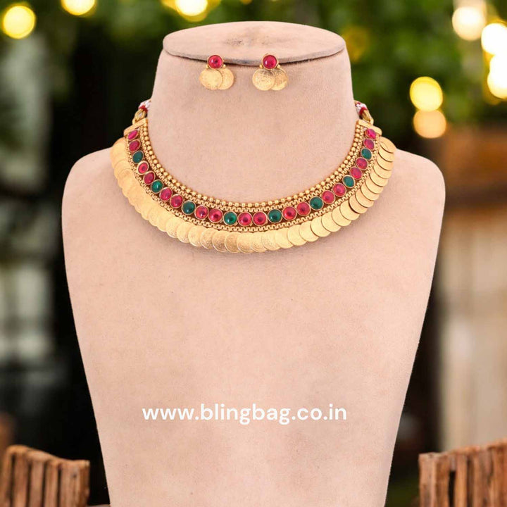 Multicolor Erisha Hasli Antique Jewellery Set - New Arrival