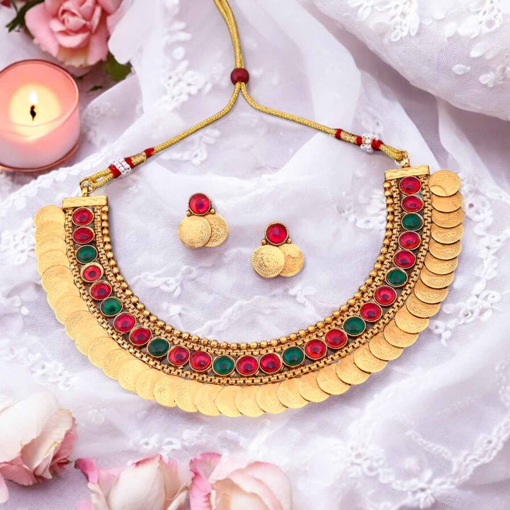Multicolor Erisha Hasli Antique Jewellery Set - New Arrival