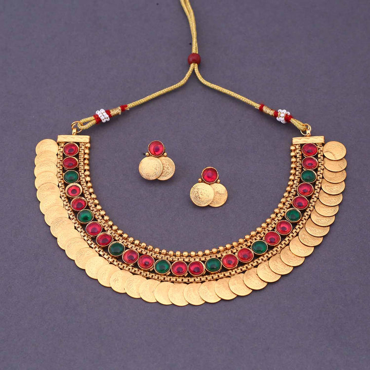 Multicolor Erisha Hasli Antique Jewellery Set - New Arrival