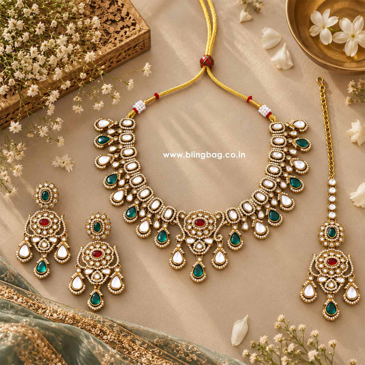 Multicolor Eshira Kundan Jewellery Set - New Arrival