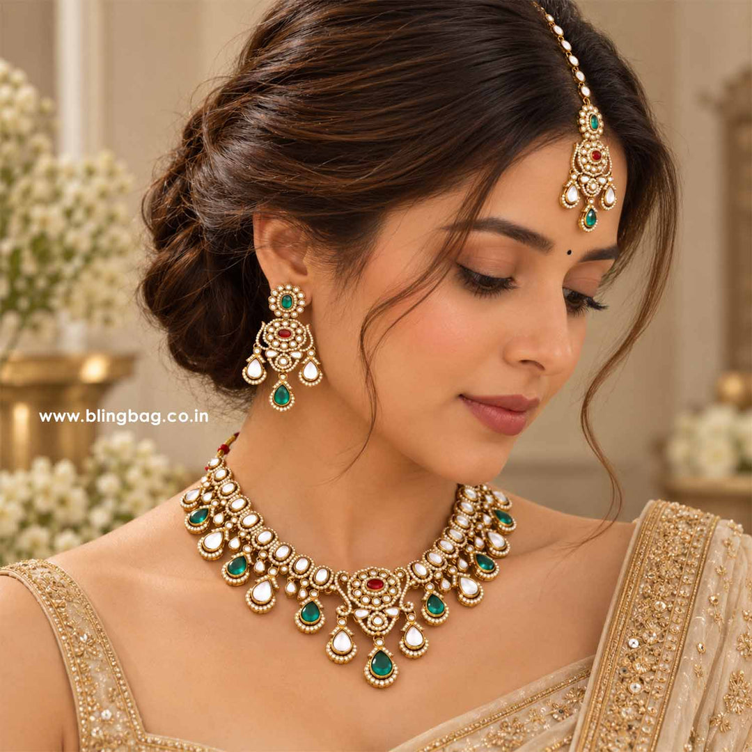 Multicolor Eshira Kundan Jewellery Set - New Arrival