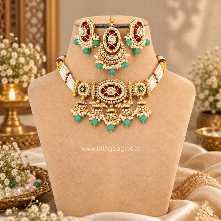 Multicolor Eshvi Kundan Jewellery Set