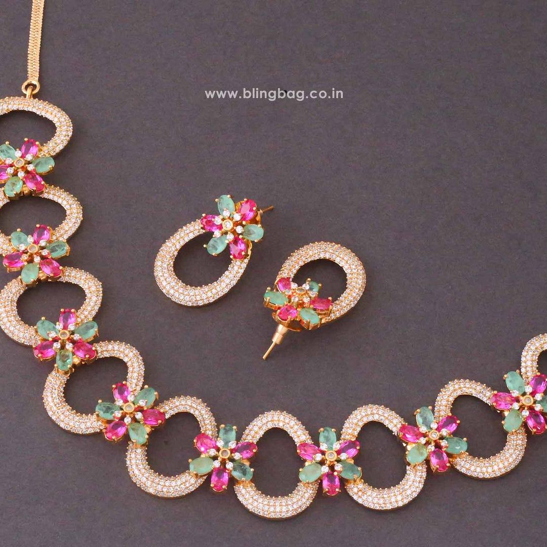 Multicolor Evelyne Zirconia Jewellery Set- New Arrivals