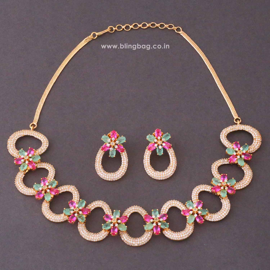 Multicolor Evelyne Zirconia Jewellery Set- New Arrivals