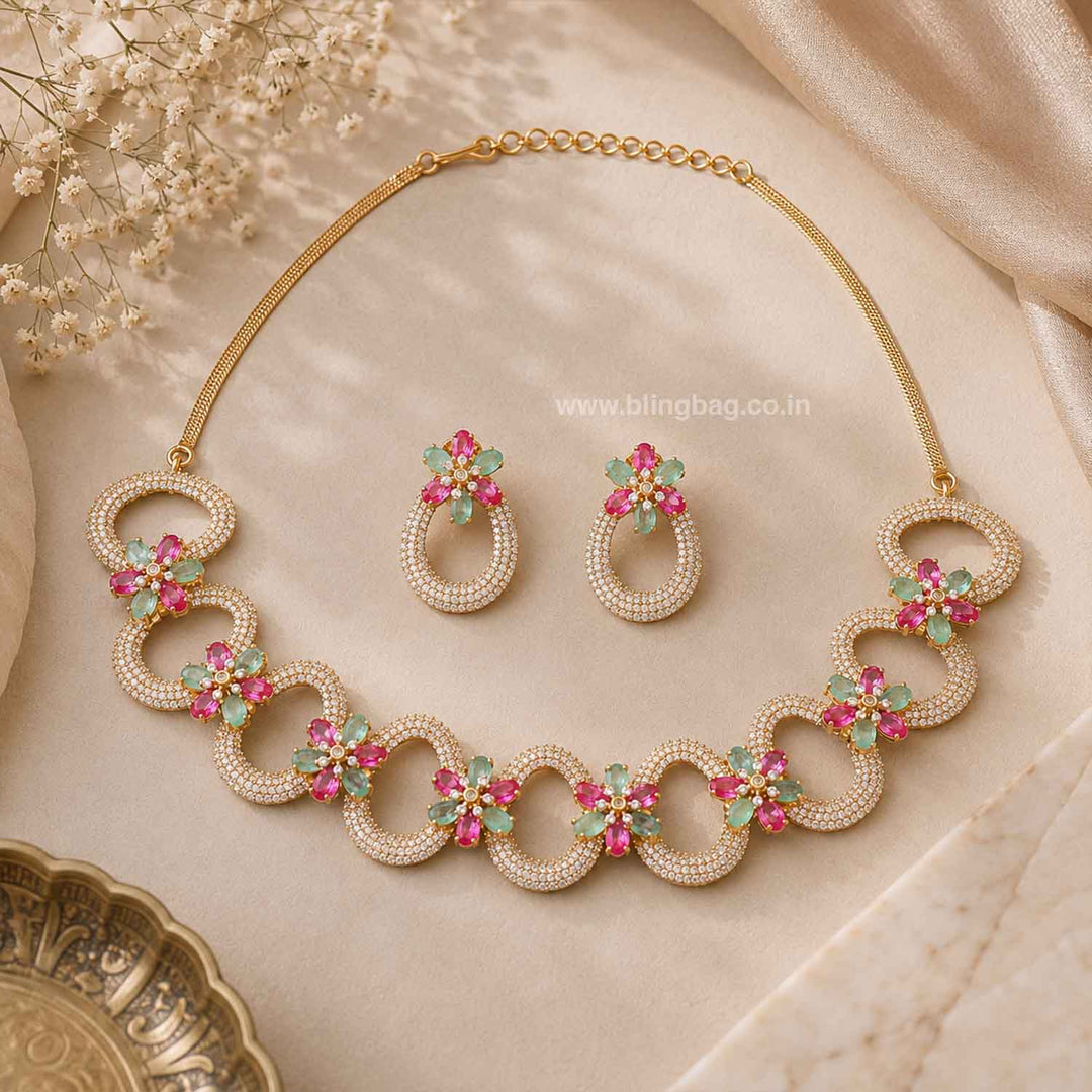 Multicolor Evelyne Zirconia Jewellery Set- New Arrivals