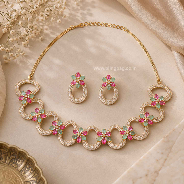 Multicolor Evelyne Zirconia Jewellery Set- New Arrivals