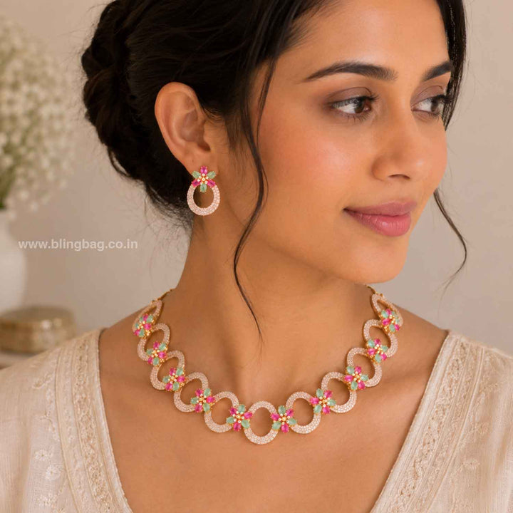 Multicolor Evelyne Zirconia Jewellery Set- New Arrivals