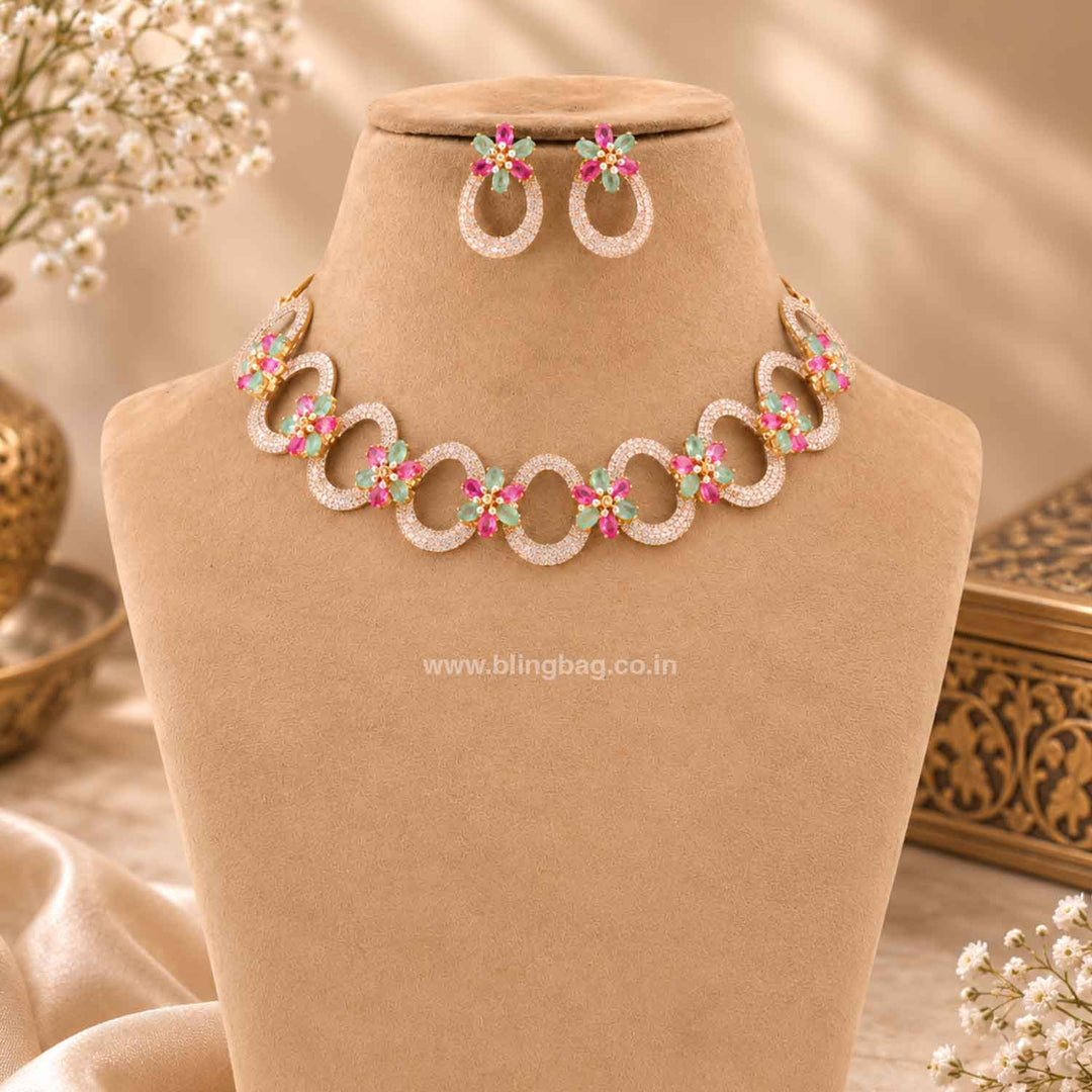 Multicolor Evelyne Zirconia Jewellery Set- New Arrivals