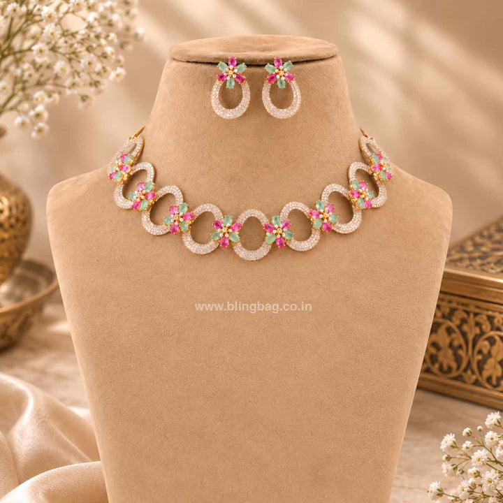Multicolor Evelyne Zirconia Jewellery Set- New Arrivals