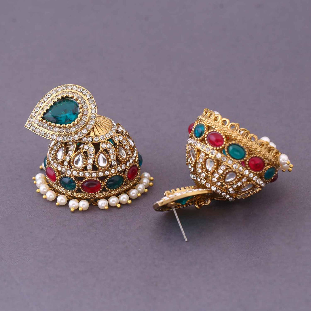 Multicolor Fadwa Jhumkis