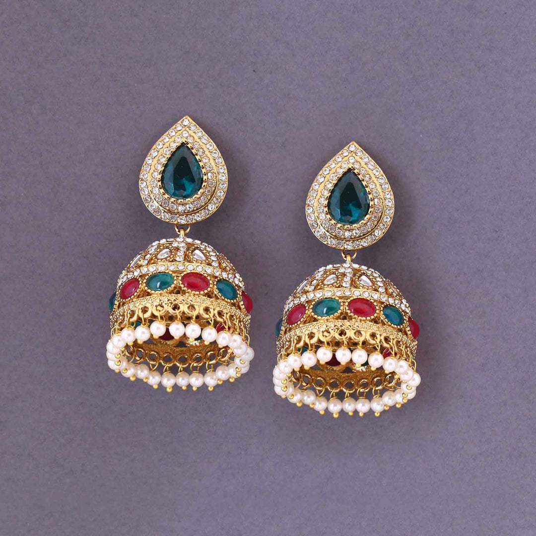 Multicolor Fadwa Jhumkis