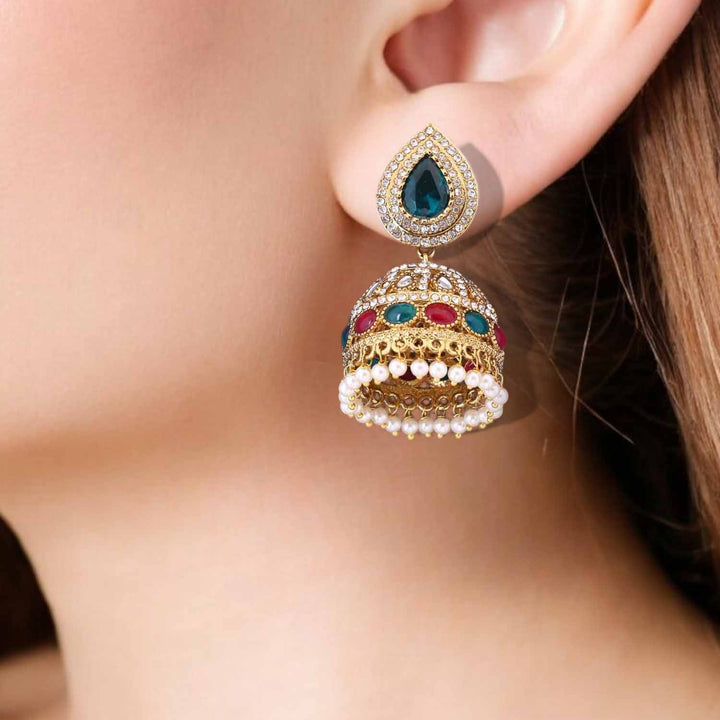 Multicolor Fadwa Jhumkis