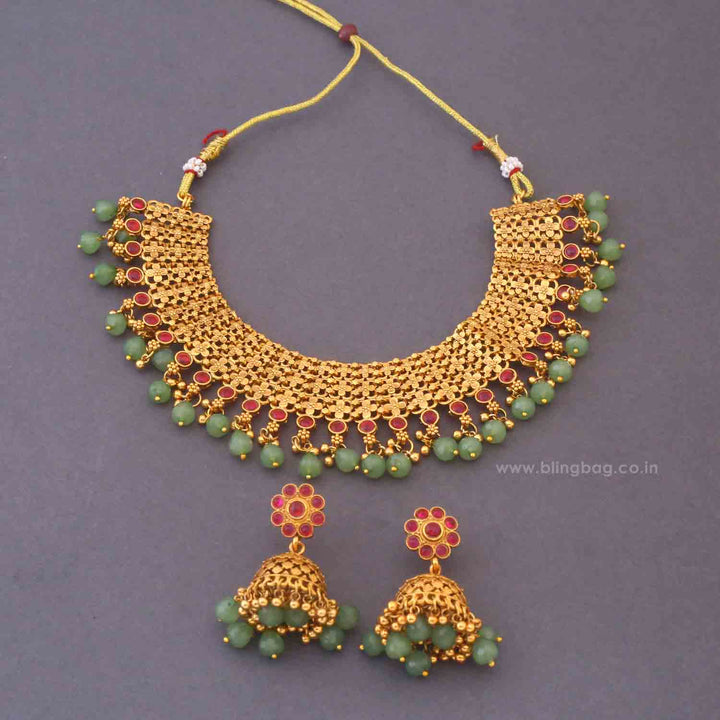Multicolor Farida Antique Jewellery Set - New Arrival