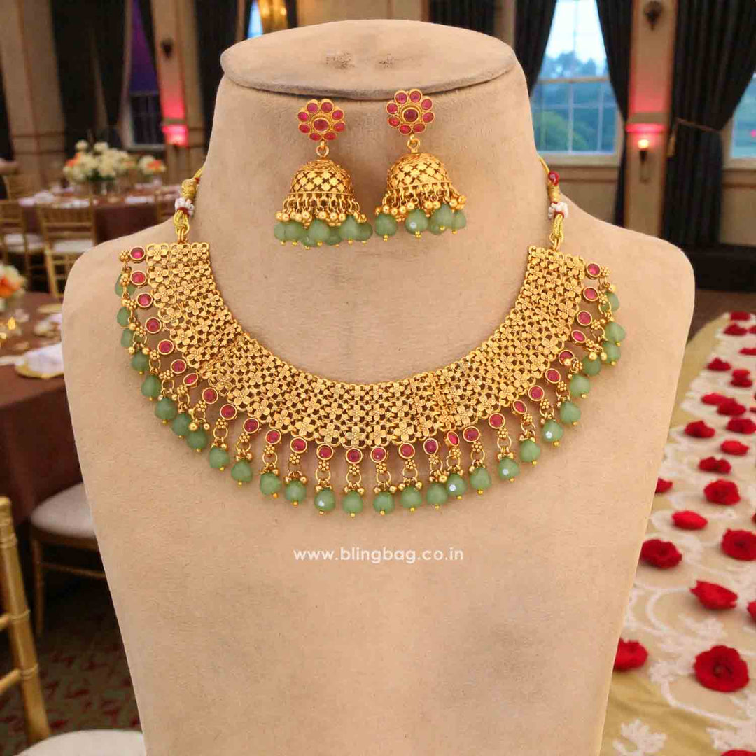 Multicolor Farida Antique Jewellery Set - New Arrival