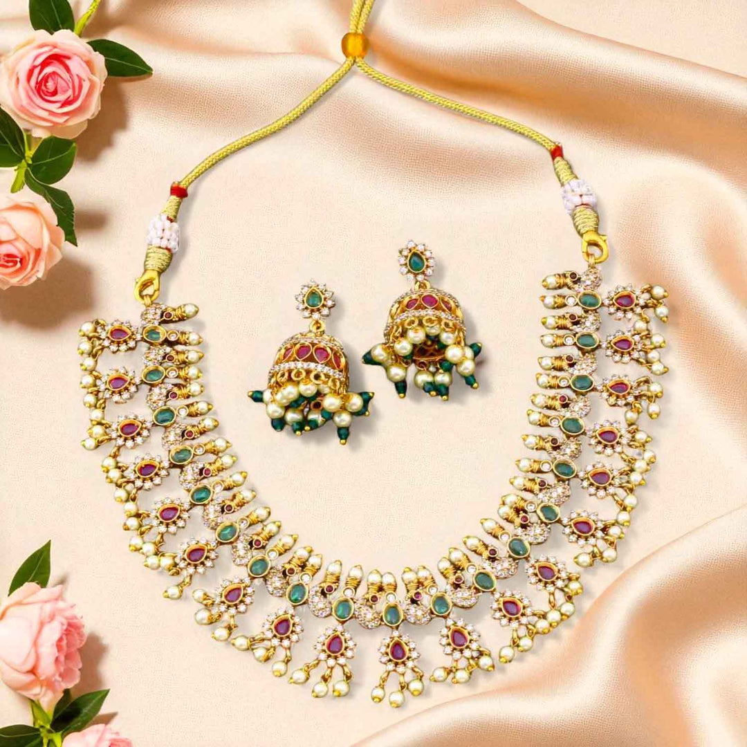 Multicolor Fiorenza Antique Jewellery Set - New Arrival