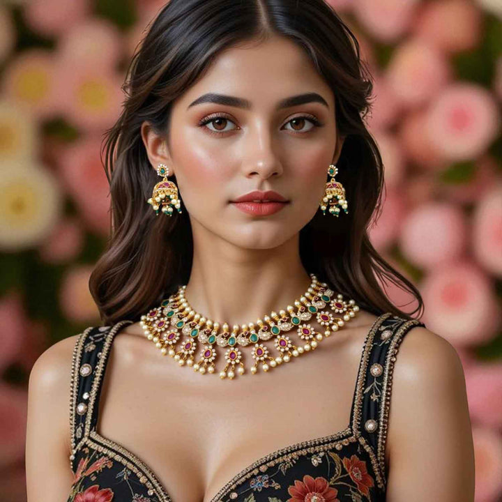 Multicolor Fiorenza Antique Jewellery Set - New Arrival