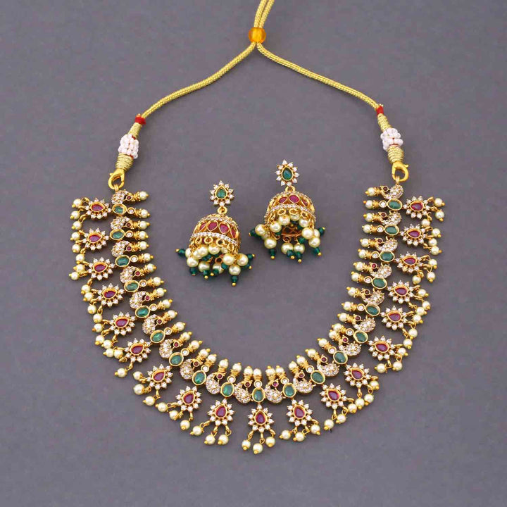 Multicolor Fiorenza Antique Jewellery Set - New Arrival
