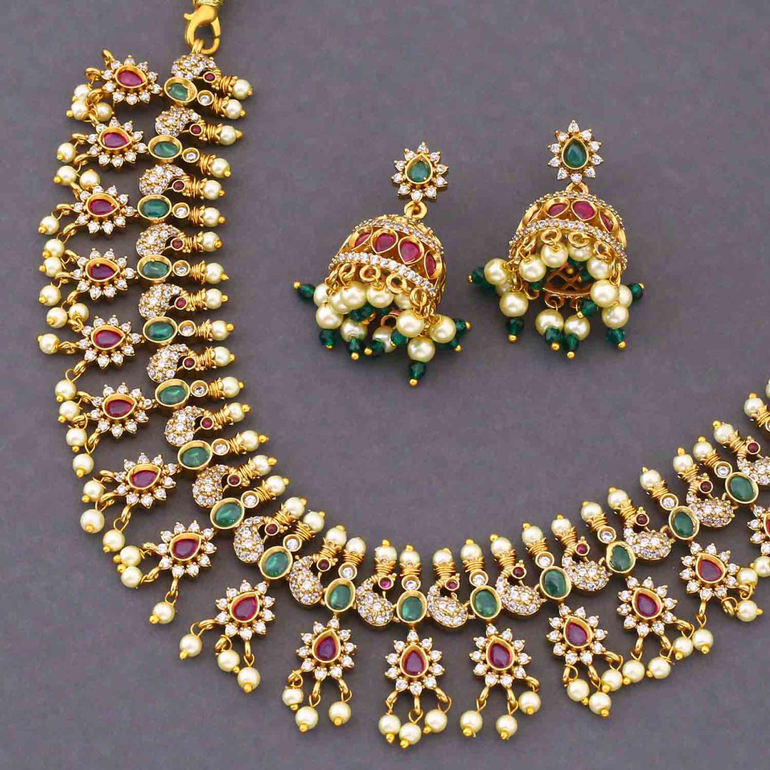 Multicolor Fiorenza Antique Jewellery Set - New Arrival