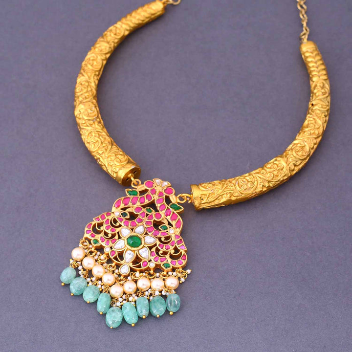 Multicolor Gagan Hasli Antique Jewellery Set- New Arrival