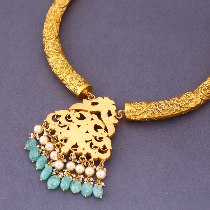 Multicolor Gagan Hasli Antique Jewellery Set- New Arrival