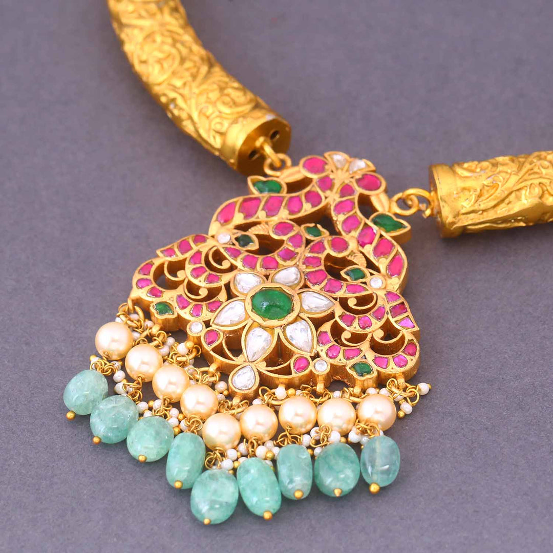 Multicolor Gagan Hasli Antique Jewellery Set- New Arrival